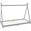 Lit d'enfant Tipi 90x200 cm gris clair simple en bois de pin sommier à lattes style indien>Ml-Design Sale