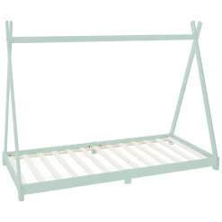 Lit d'enfant Tipi 90x200cm menthe simple en bois de pin avec sommier à lattes style indien>Ml-Design Clearance