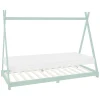 Lit d'enfant Tipi 90x200 cm menthe en bois de pin massif style indien avec matelas H:10 cm>Ml-Design Sale