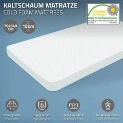 Lit d'enfant Tipi 70x140 cm menthe en bois de pin massif avec sommier matelas style indien><noscript><img width=
