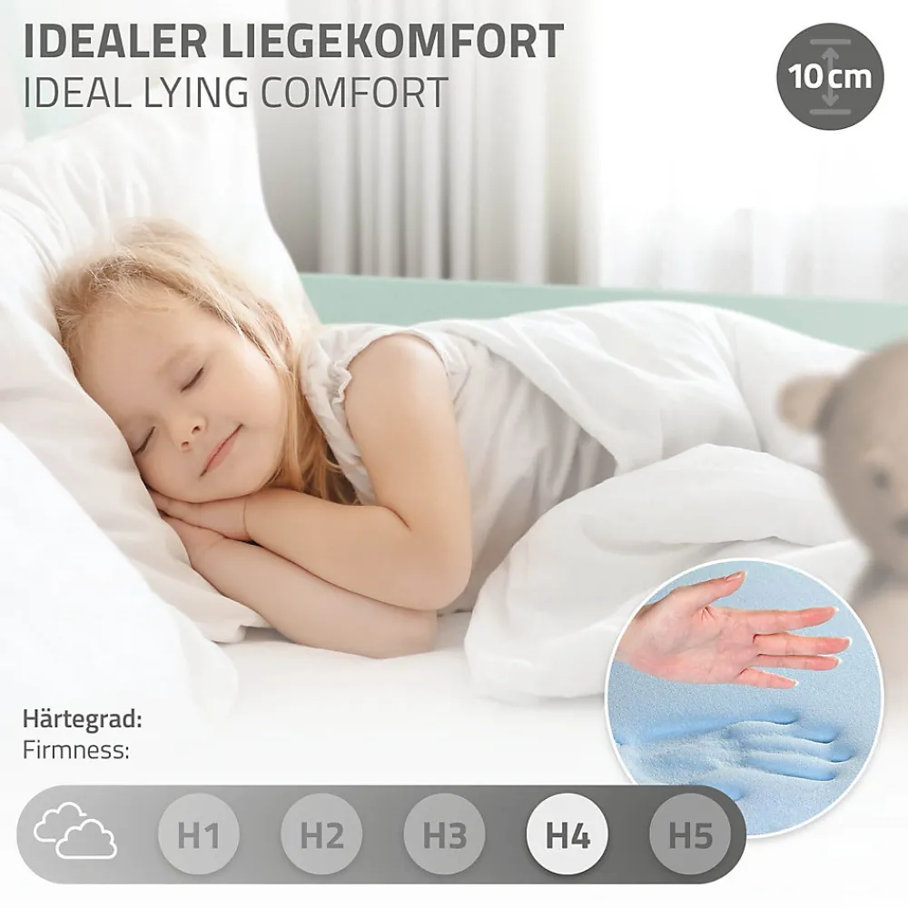 Lit d'enfant Tipi 70x140 cm menthe en bois de pin massif avec sommier matelas style indien>Ml-Design Clearance