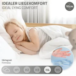 Lit d'enfant Tipi 90x200 cm naturel cadre en bois de pin style indien avec matelas H:10 cm><noscript><img width=