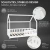 Ml-Design Lit d'enfant 80x160 cm naturel bois de pin massif style maison avec matelas et protection*Enfant Lit Enfant
