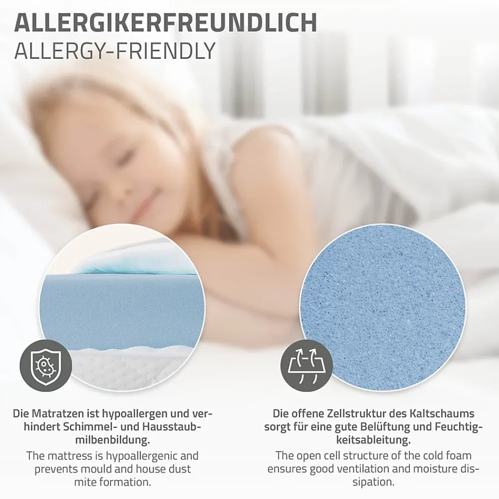 Ml-Design Lit d'enfant 80x160 cm naturel bois de pin massif style maison avec matelas et protection*Enfant Lit Enfant
