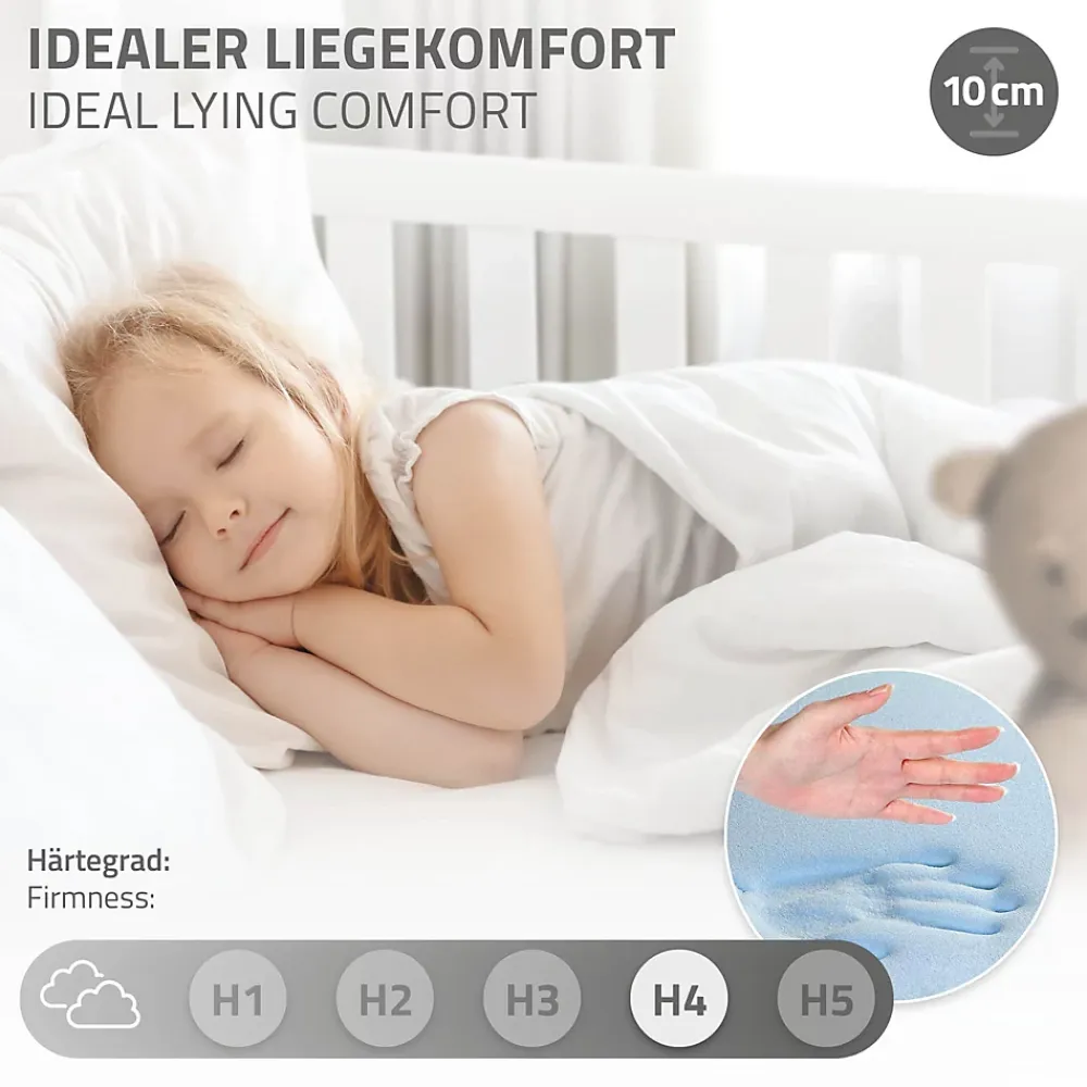 Ml-Design Lit d'enfant 80x160 cm naturel bois de pin massif style maison avec matelas et protection*Enfant Lit Enfant