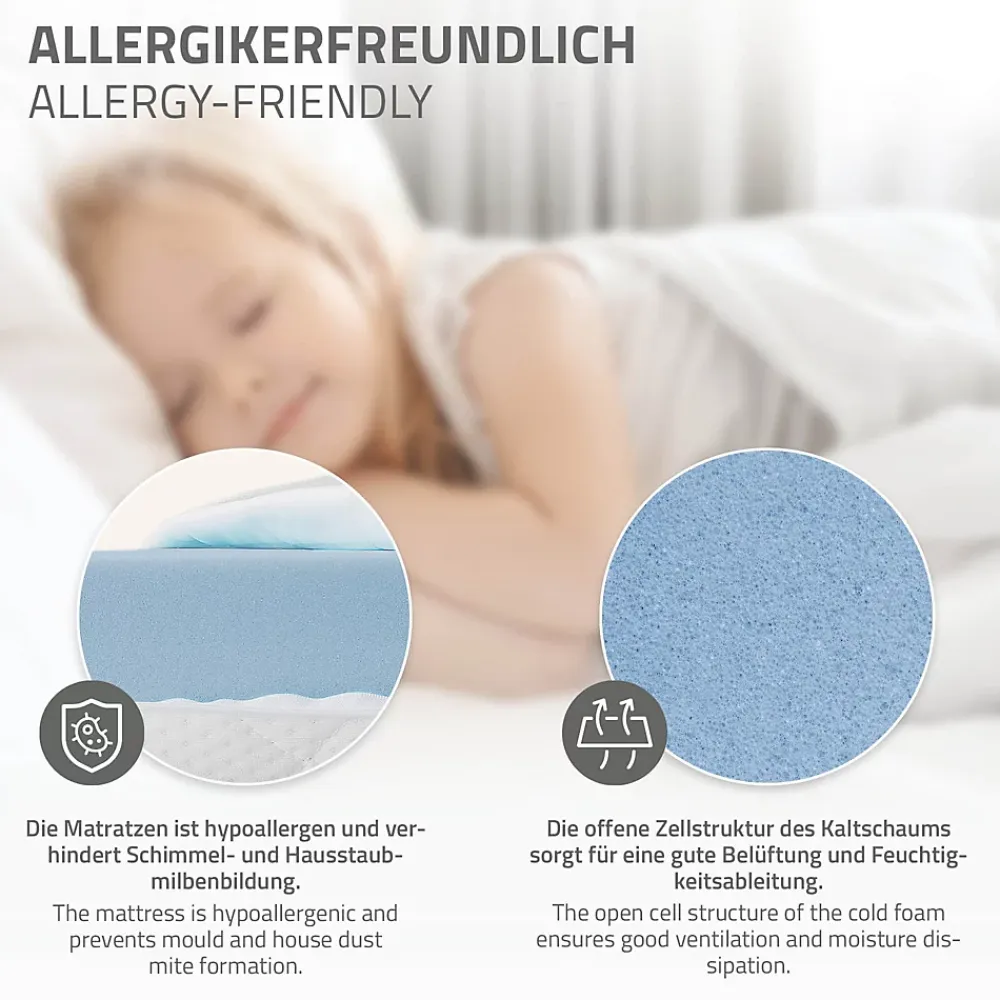 Ml-Design Lit d'enfant 90x200 cm gris clair bois de pin massif style maison avec sommier et matelas*Enfant Lit Enfant