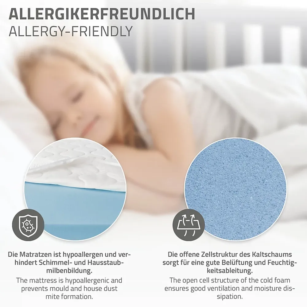 Ml-Design Lit d'enfant 90x200 cm gris clair en bois de pin massif style maison avec matelas H:16 cm*Enfant Lit Enfant