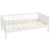 Lit d'enfant 70x140 cm simple blanc en bois de pin avec sommier à lattes sans matelas>Ml-Design Online