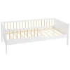 Lit d'enfant 80x160 cm blanc-naturel en bois de pin avec sommier à lattes sans matelas>Ml-Design Hot