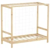 Lit d'enfant 70x140 cm naturel beige bois de pin avec but de football et sommier à lattes>Ml-Design Outlet