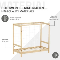 Lit d'enfant 70x140 cm naturel beige bois de pin avec but de football et sommier à lattes><noscript><img width=