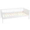 Lit d'enfant 80x160 cm simple blanc en bois de pin avec sommier à lattes sans matelas>Ml-Design Clearance