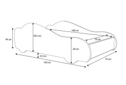 Lit d'enfant Pink Car 140x70 avec matelas><noscript><img width=