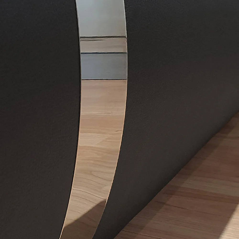 Meubletmoi Lit double 140 x 190 cm en simili noir et métal + sommier fixe - EDEN* Lit Double