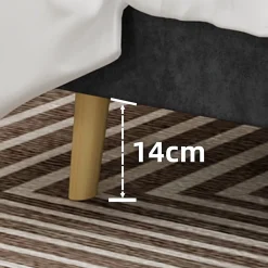 Okwish Lit Double Ado 140x200 cm - Lit Bas Capitonné, Sans Vérin et Sans Matelas, Moderne et Confortable, Tissu Gris* Lit Double