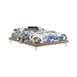 Talamo Italia Lit double Arbatrax, Lit fixe en tissu avec pieds, 100% Made in Italy, adapté pour matelas 160x190 cm, Beige* Lit Coffre