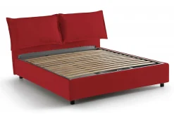 Lit double Arden, Lit coffre en tissu, Ouverture frontale, avec matelas 140x190 cm inclus, 100% Made in Italy, Rouge><noscript><img width=