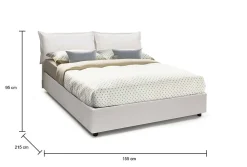 Lit double Arry, lit coffre en éco-cuir, ouverture frontale, matelas 140x200 cm inclus, 100% Made in Italy, Blanc><noscript><img width=