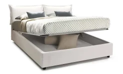 Lit double Arry, lit coffre en éco-cuir, ouverture frontale, matelas 140x200 cm inclus, 100% Made in Italy, Blanc><noscript><img width=