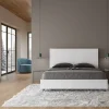 Ityhome Lit double avec rangement, double relevable, 160x200 cm, frêne blanc, New Egos* Lit Coffre