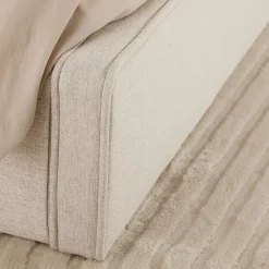 Idimex Lit double BELARTI 140 x 190 cm rembourré, revêtement en tissu - Beige* Lit Double