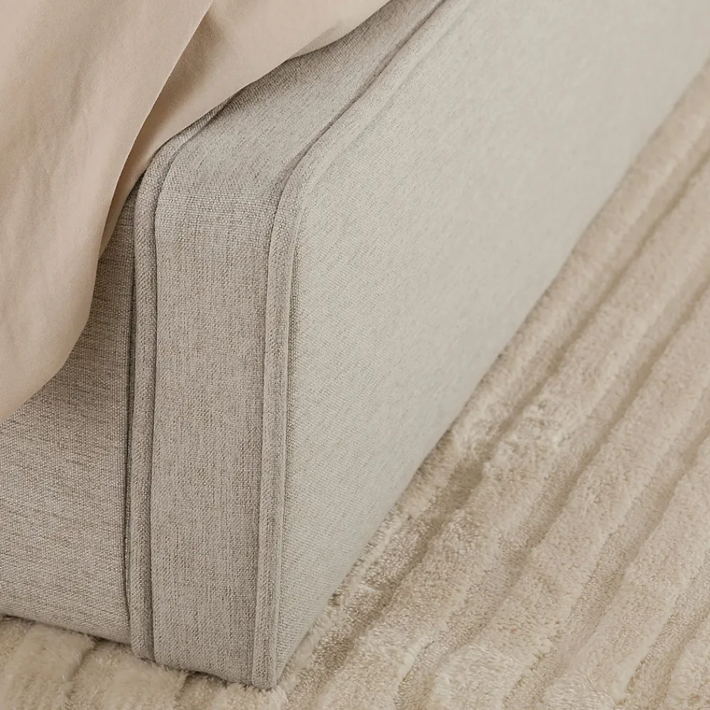 Lit double BELARTI 140 x 190 cm rembourré, revêtement en tissu - Gris clair>Idimex Hot