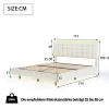 Simple Life Lit Double Capitonné 160 X 200 Cm, Cadre De Lit Flottant, Rembourré, Avec LED, Lin, Beige* Lit Coffre