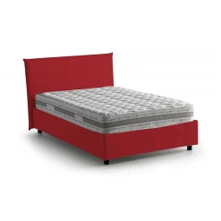 Talamo Italia Lit double Dacer, lit coffre avec revêtement en tissu, ouverture frontale, adapté pour matelas 120x190 cm, rouge* Lit Coffre