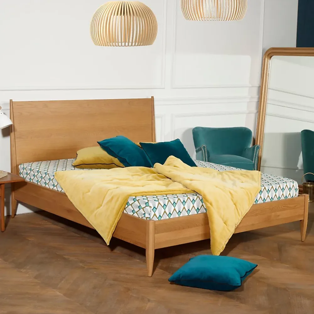 Robin des bois Lit double DALHIA Style scandinave en bois, 160 x 200* Lit Double
