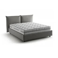 Lit double Dbrunor, Lit coffre avec revêtement en tissu, Ouverture frontale, avec matelas 160x200 cm inclus, Gris>Talamo Italia Hot