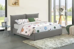 Lit double Dbrunor, Lit coffre avec revêtement en tissu, Ouverture frontale, avec matelas 160x200 cm inclus, Gris>Talamo Italia Hot