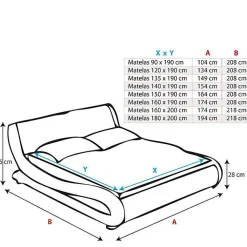 Lit double Alessia 160x200 cm noir simili cuir>Design Ameublement Sale