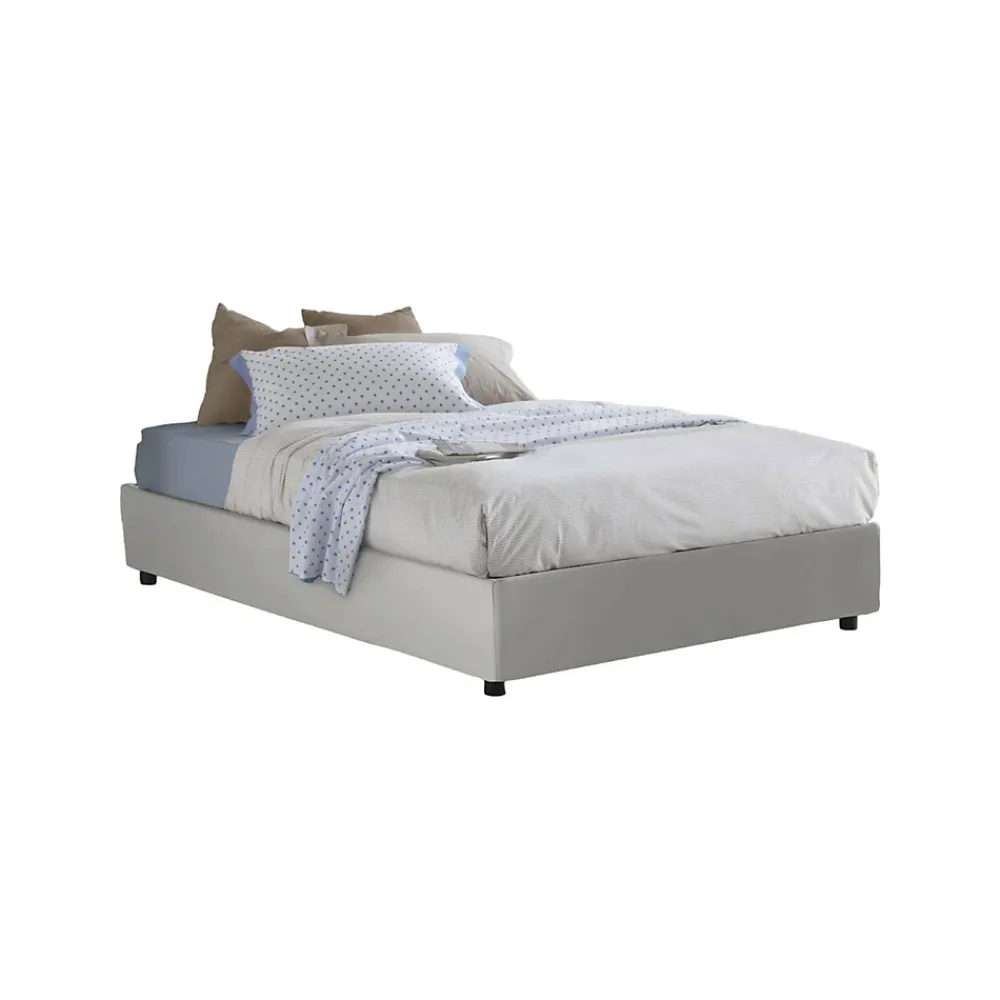 Talamo Italia Lit double Dguid, Lit coffre avec revêtement en similcuir, Ouverture frontale, adapté pour matelas 160x190 cm, Blanc* Lit Coffre