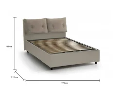Talamo Italia Lit double Dmerol, Lit coffre avec revêtement en similcuir, Ouverture frontale, adapté pour matelas 160x200 cm, gris tourterelle* Lit Coffre