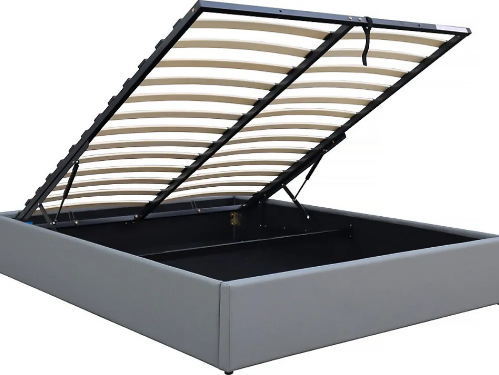 Lit double en PVC avec coffre "Ava" 140 x 190 cm Gris>Habitat Et Jardin New