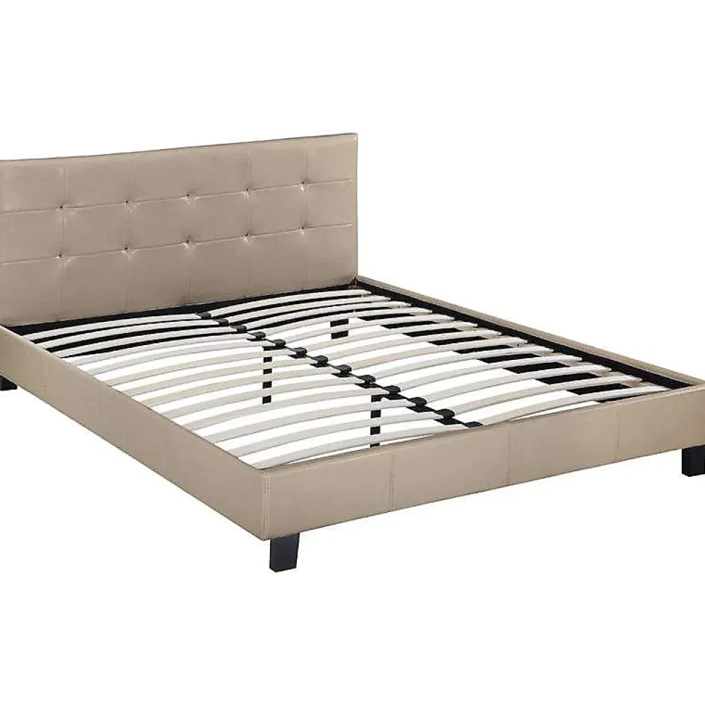 Habitat Et Jardin Lit double en pvc "Julia" 140 x 190 cm Taupe* Lit Double