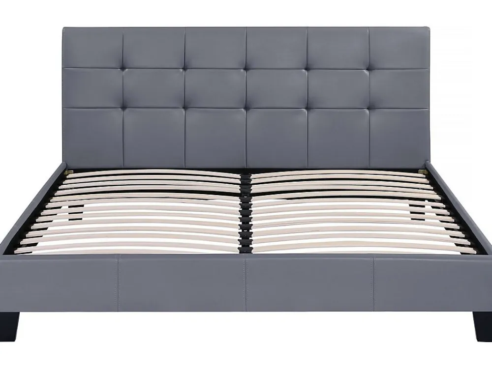 Lit double en pvc "Julia" - 160 x 200 - Gris clair>Habitat Et Jardin Sale