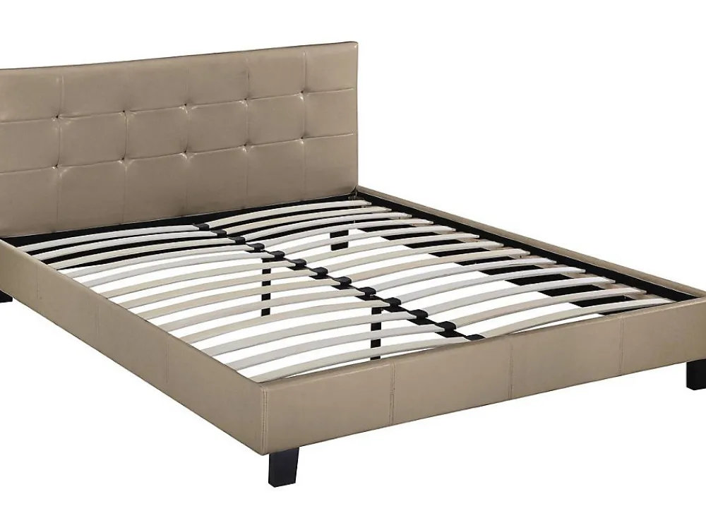 Lit double en pvc "Julia" - 160 x 200 - Taupe>Habitat Et Jardin Clearance