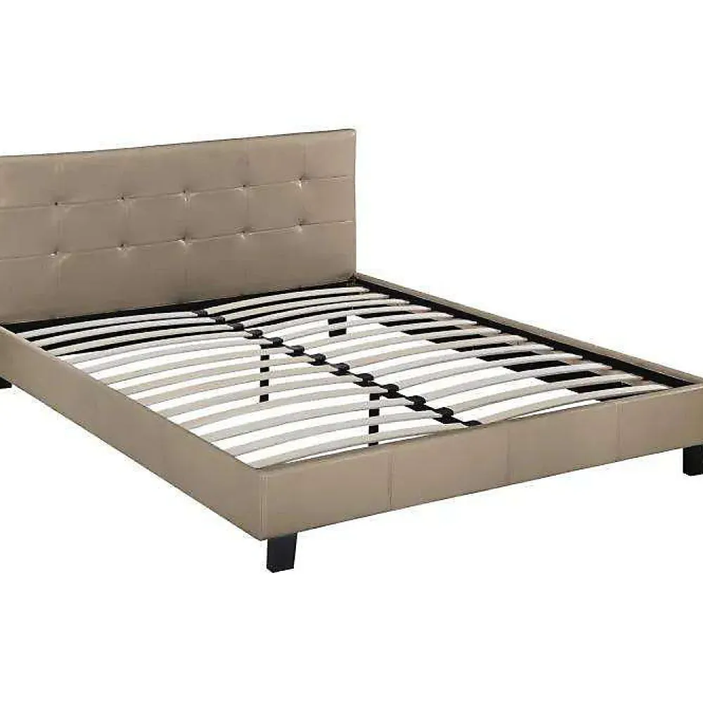 Lit double en pvc "Julia" - 160 x 200 - Taupe>Habitat Et Jardin Clearance