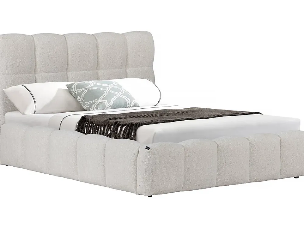 Palozi Home Lit double en tissu avec coffre "Davos" 140 x 190 cm Beige* Lit Coffre