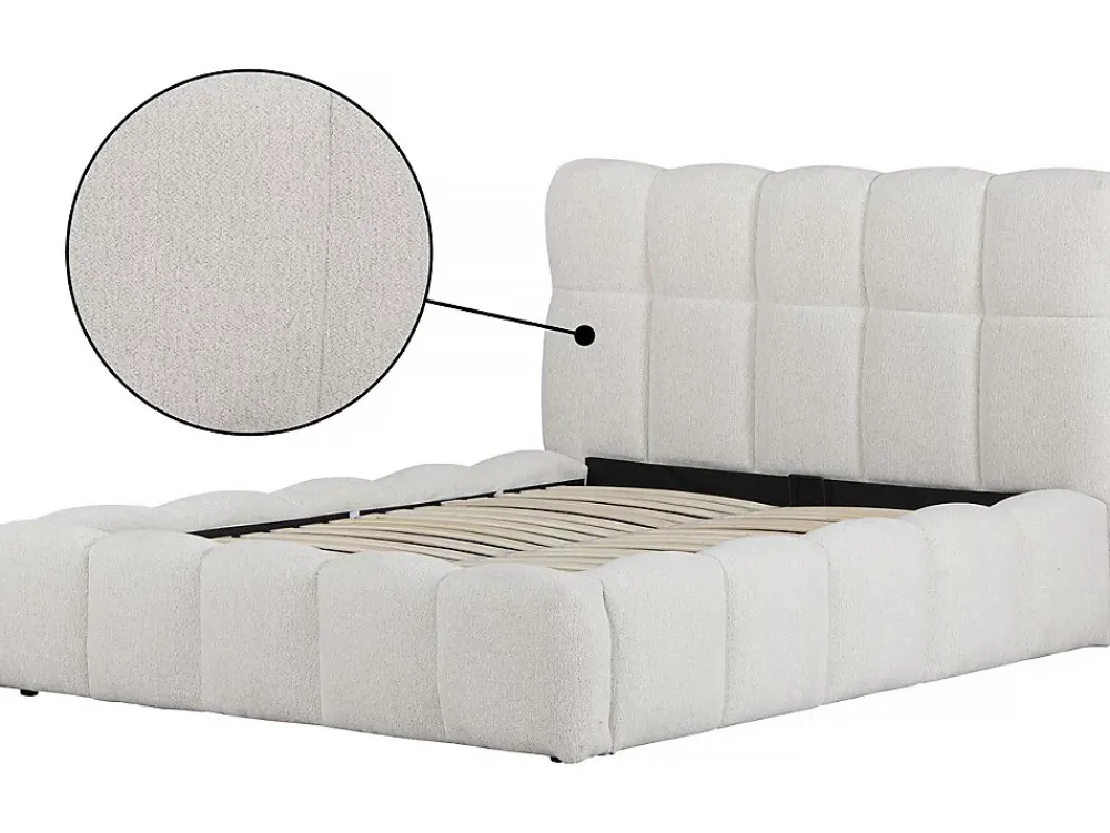 Palozi Home Lit double en tissu avec coffre "Davos" 140 x 190 cm Beige* Lit Coffre
