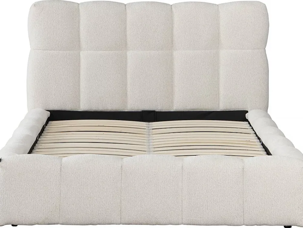 Palozi Home Lit double en tissu avec coffre "Davos" 140 x 190 cm Beige* Lit Coffre