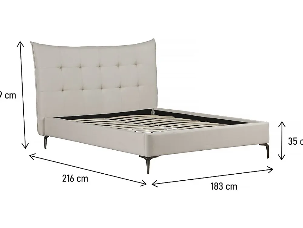 Palozi Home Lit double en tissu capitonné " Aspen" 160 x 200 cm Beige* Lit Coffre