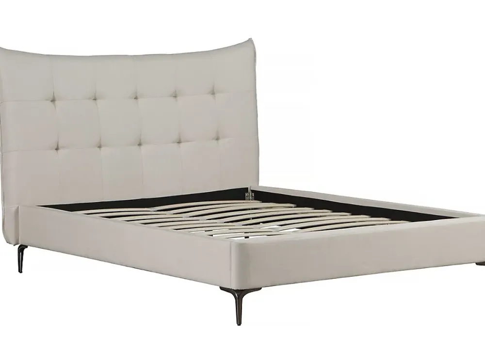 Palozi Home Lit double en tissu capitonné " Aspen" 160 x 200 cm Beige* Lit Coffre