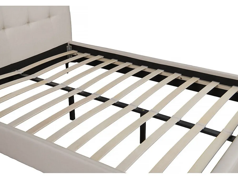 Lit double en tissu capitonné " Aspen" 140 x 190 cm Beige>Palozi Home Discount