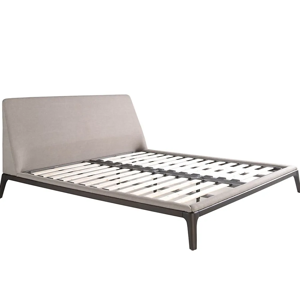 Angel Cerda Lit double en tissu gris moderne avec tête de lit originale* Lit Double