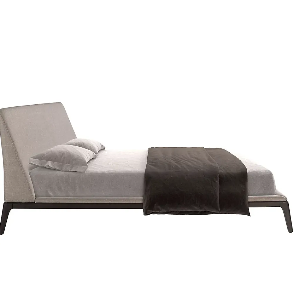 Angel Cerda Lit double en tissu gris moderne avec tête de lit originale* Lit Double