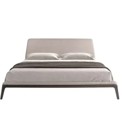 Angel Cerda Lit double en tissu gris moderne avec tête de lit originale* Lit Double