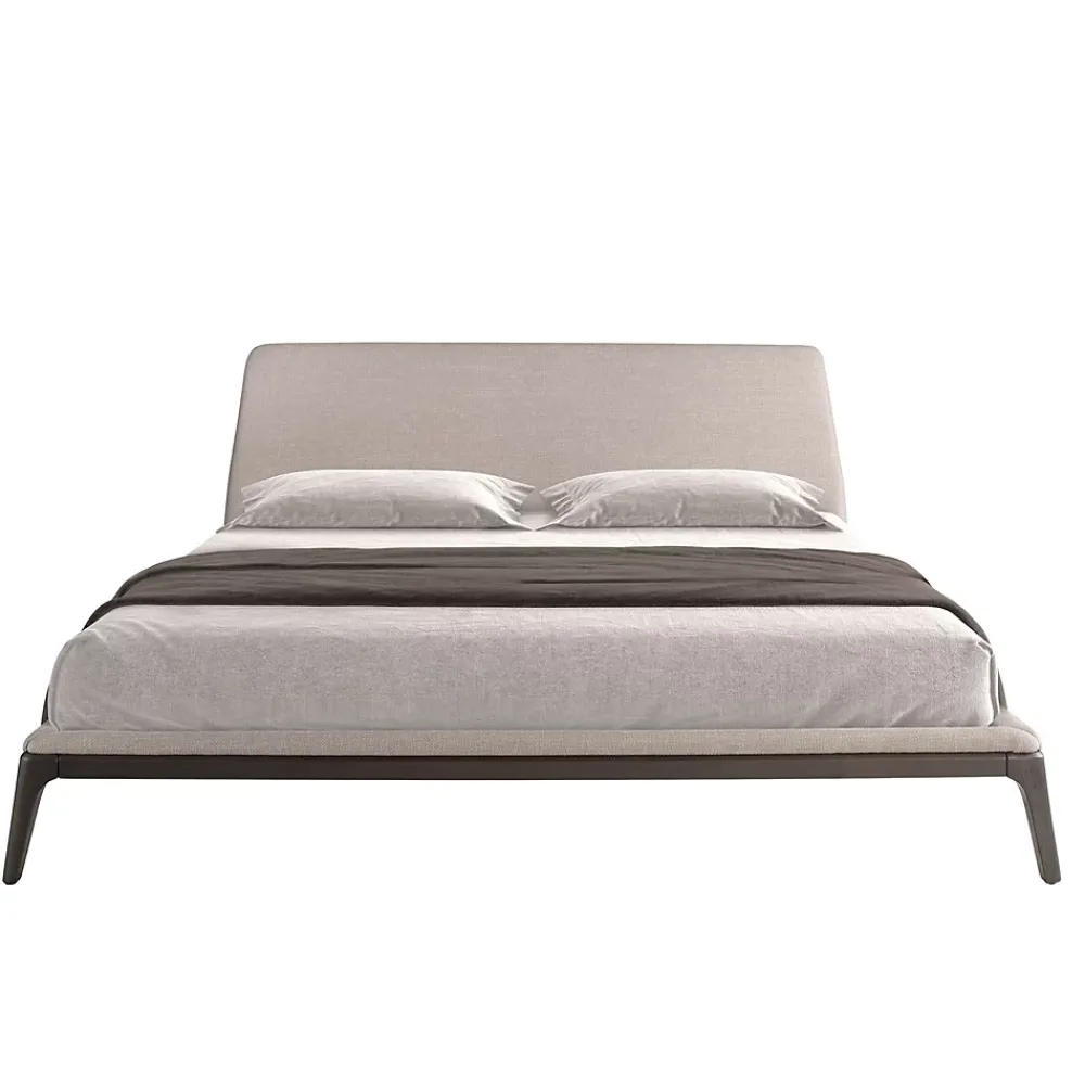 Angel Cerda Lit double en tissu gris moderne avec tête de lit originale* Lit Double