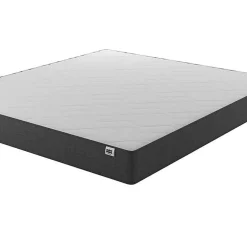 Lit double flottant tapissé - Lin gris - LED intégrée & ports USB - Sommier à lattes - 2 places 150x190 cm><noscript><img width=